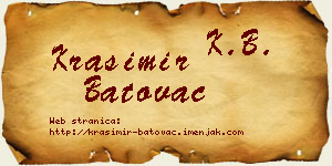 Krasimir Batovac vizit kartica